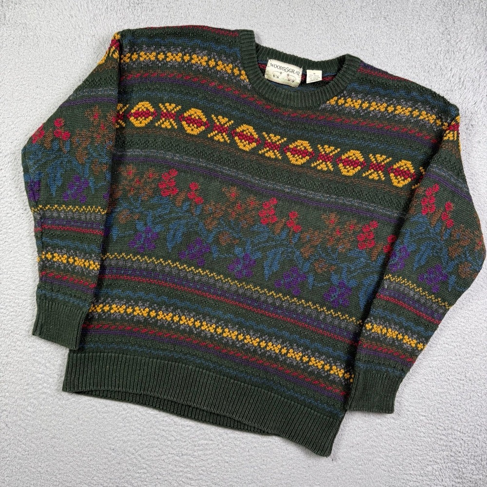 Vintage 90s Woods &‎ Gray knit Sweater